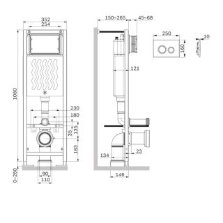 Инсталляция для подвесного унитаза Am.Pm ErgoFit I012711.0151 хром